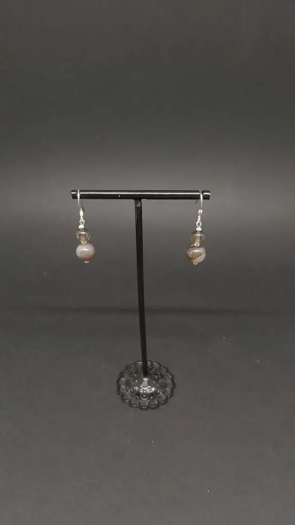 #EL.BO.BP.DP Boucles 2 perles Agate du Botswana.webp