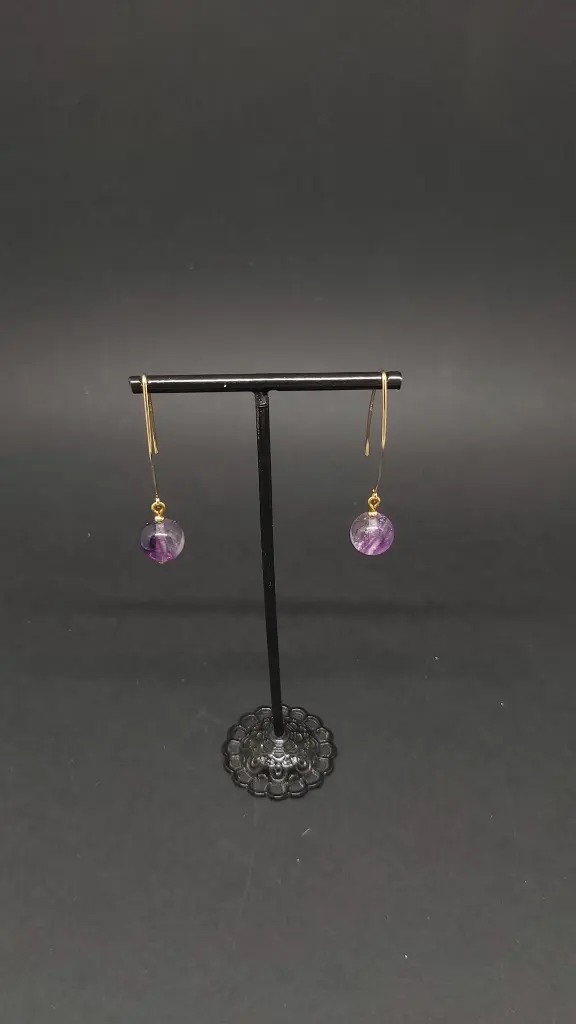 #EL.BO.BP.DP Pendantes 1 perles Fluorite Or Plaqué.webp