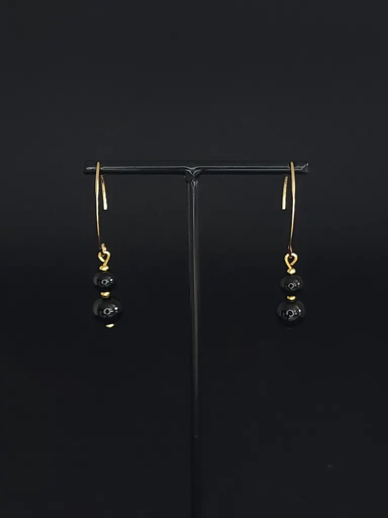 #EL.BO.BP.DP Pendantes 2 perles Onyx Noir Or plaqué (2).webp