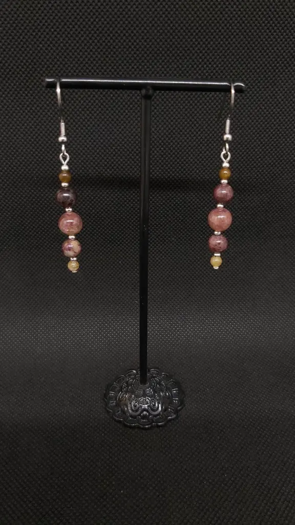 #PU.BO.B5P.8 Tourmaline, montage acier inoxydable argenté  10€.webp