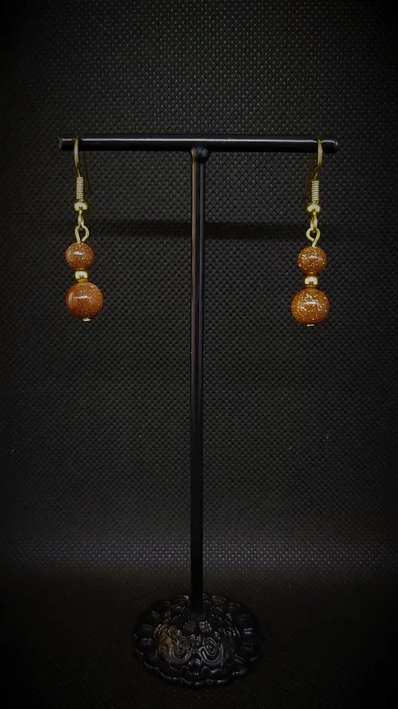 #PU.BO.B2P.6 Pierre de Soleil montage acier inoxydable doré.webp