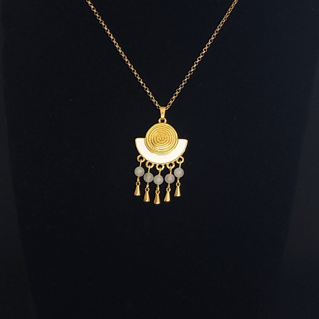 CBO01.Pendentif intercalaire époxy 5 anneaux