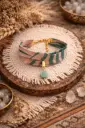 BRBO01.1.Bracelet ruban et perle Amazonite