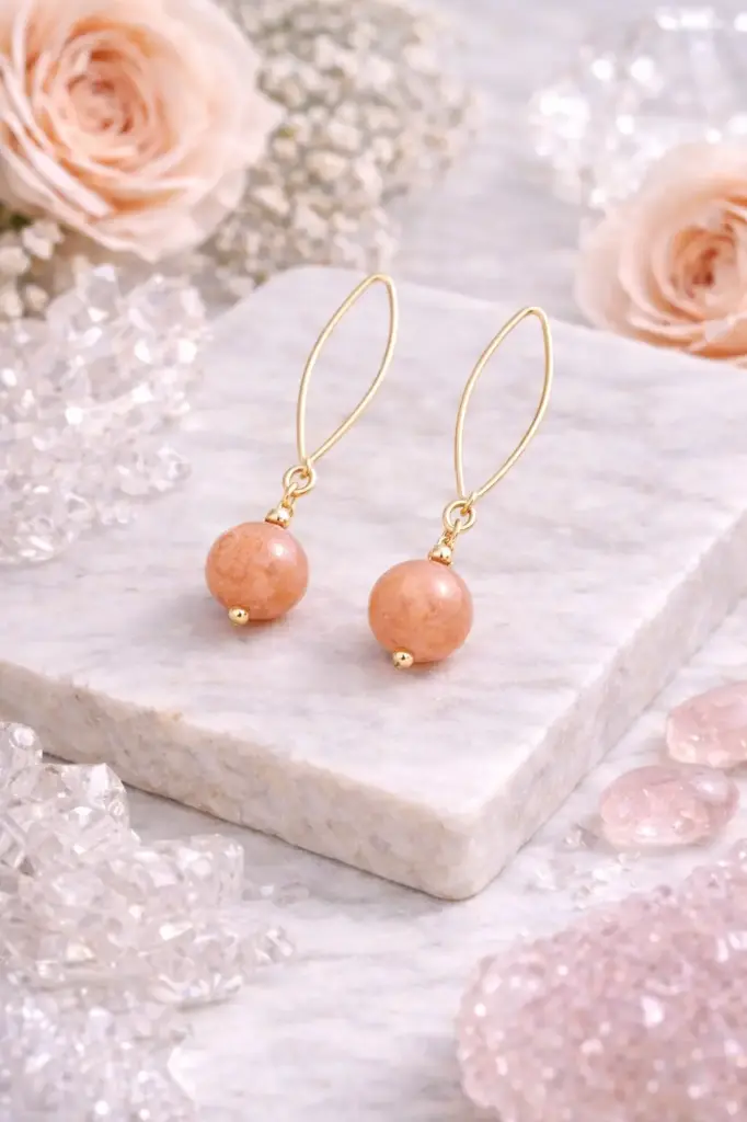 BOEL03.Boucles perles - pendantes 1 perles