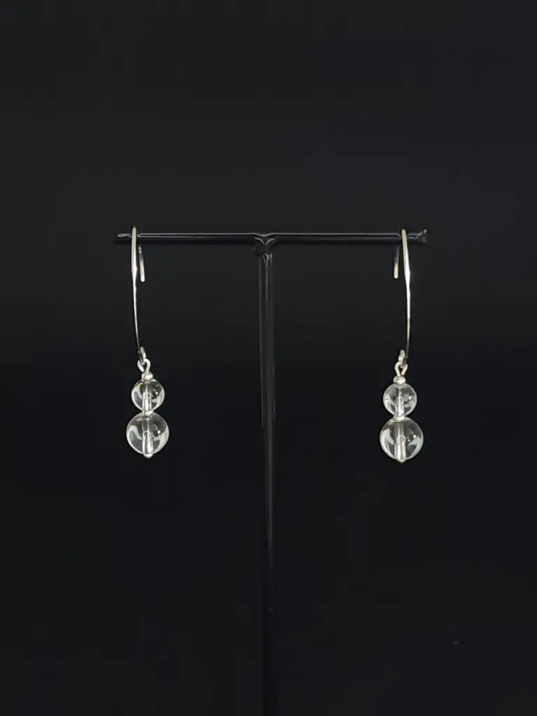 BOEL03.Boucles perles - pendantes 2 perles