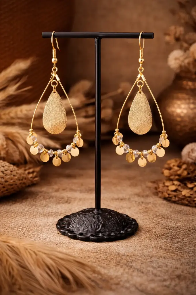 BOET04.Boucles fil à décorer goutte