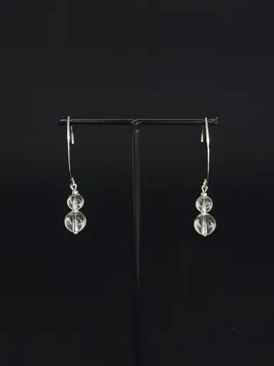 BOEL03.Boucles perles - pendantes 2 perles
